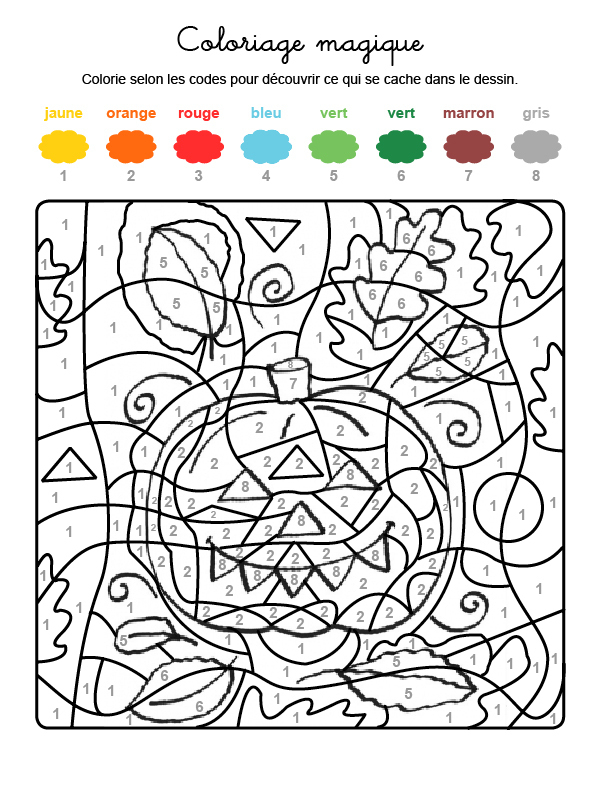 Coloriage Magique Amusant De Halloween serapportantà Jeux De Coloriage Magique