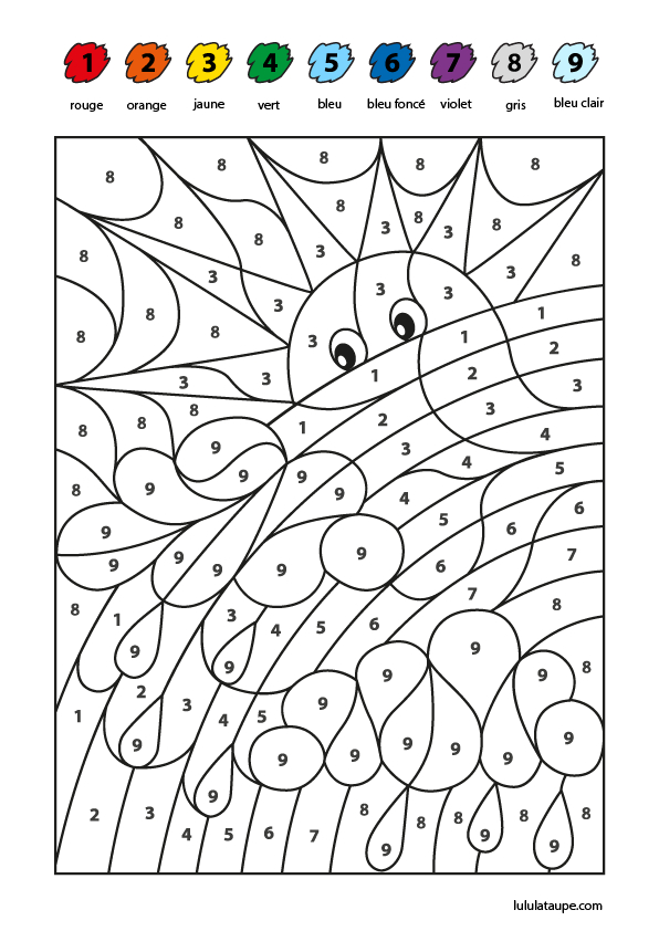 Coloriage Magique, Chiffres De 1 À 9 – Lulu La Taupe, Jeux destiné Jeux De Coloriage Magique