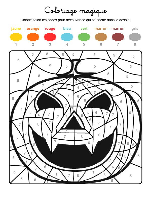 Coloriage Magique Pour Halloween pour Jeux De Coloriage Magique