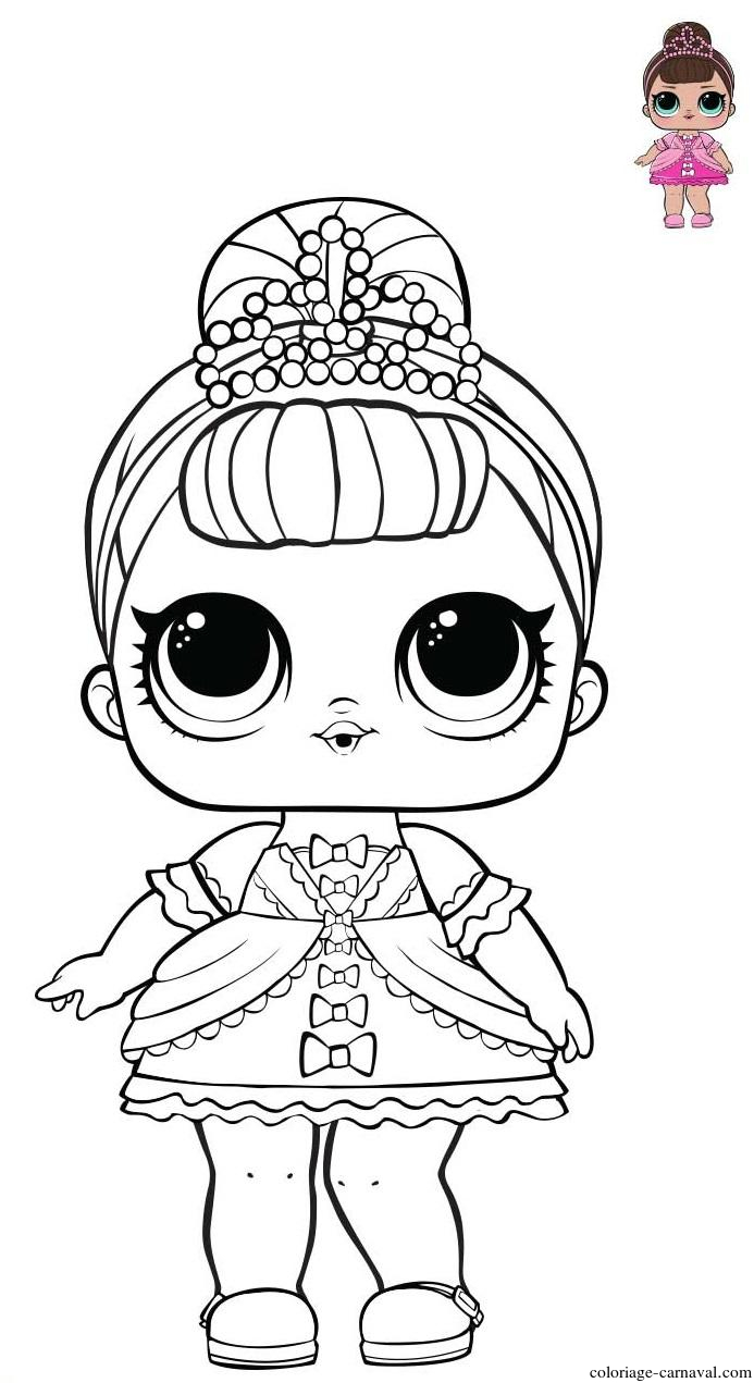 Coloriage Princess Lol Surprise Pink Dress Dessin Gratuit à Coloriage Poupeé Lol A Imprimer