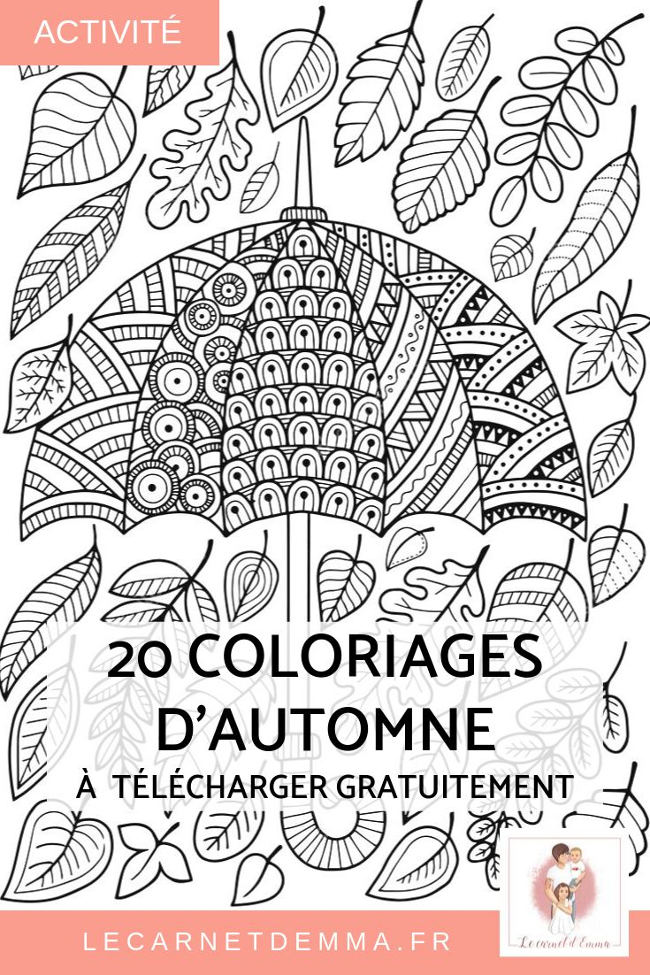 Coloriages D'Automne – Le Carnet D'Emma | Coloriage tout Cahier De Coloriage Enfant