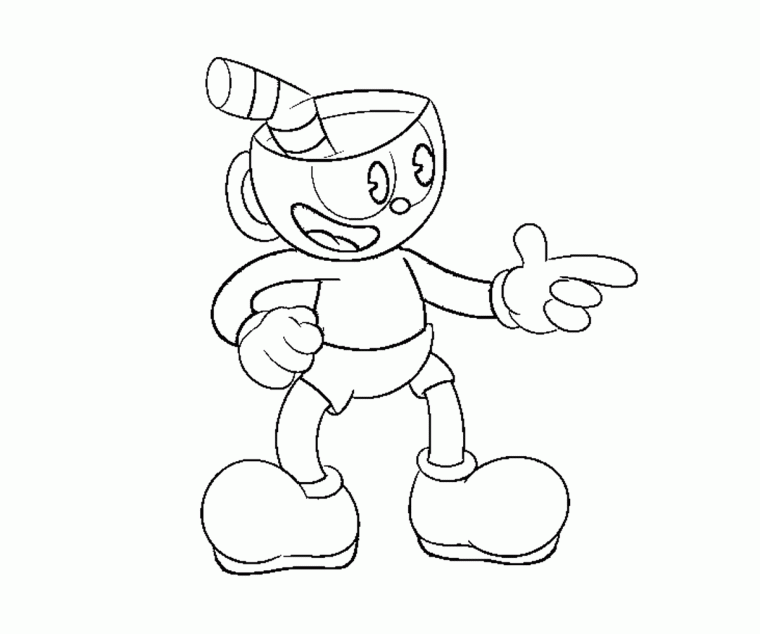 cuphead coloring page free