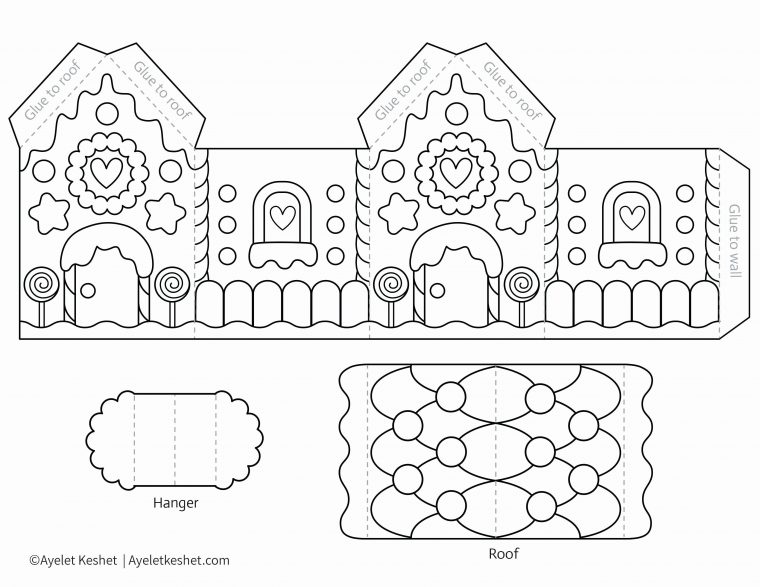 free gingerbread house coloring pages