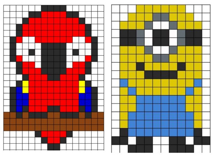 Dessin Pixel Exemple – Les Dessins Et Coloriage intérieur Coloriage Pixel