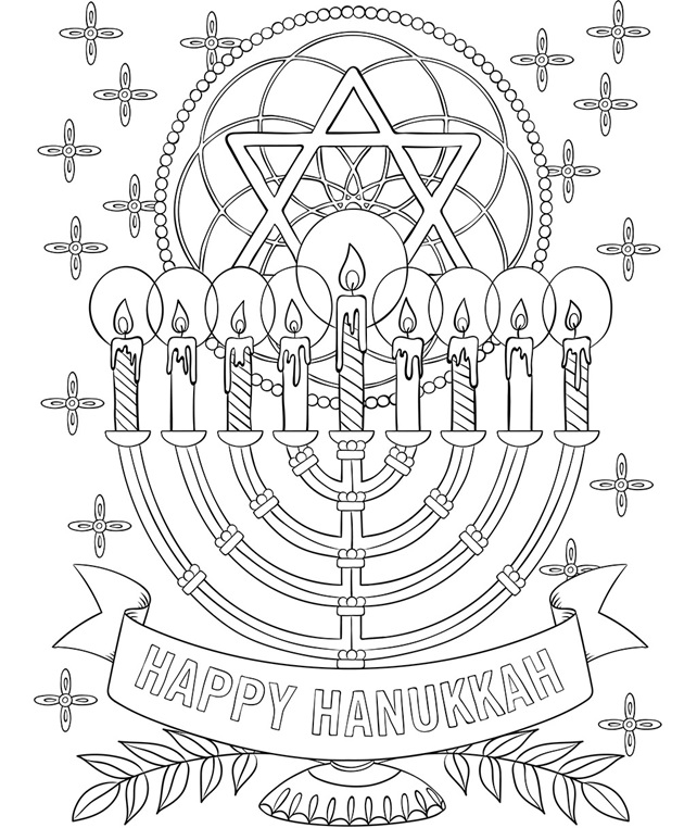 hanukkah printable coloring pages