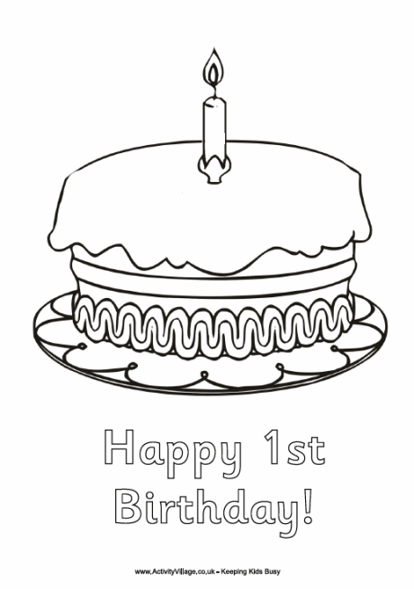 1st birthday coloring pages