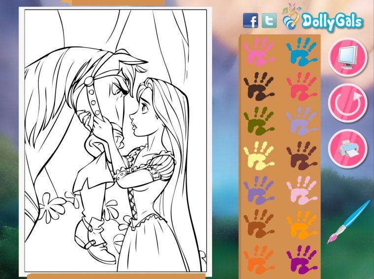 Jeu Coloriage Raiponce Gratuit En Ligne destiné Video Coloriage