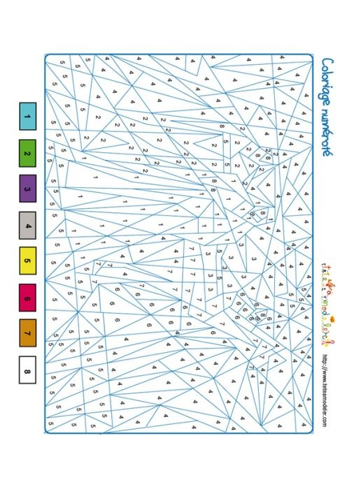 Jeu De Coloriage Numéroté : Chiffres Et Animal N°1 encequiconcerne Chamy Livre De Coloriage Numéroté