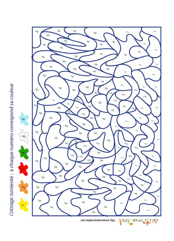 Jeu De Coloriage Numéroté : Monde Marin N°1 – Tête À à Livre De Coloriage Par Numero