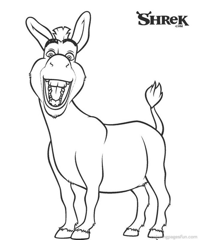 donkey shrek coloring pages