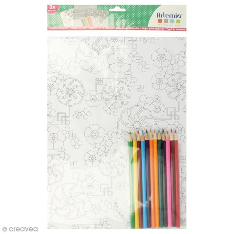 Kit Coloriage Ethnique – Papiers 50 X 70 Cm Et Crayons à Kit Coloriage