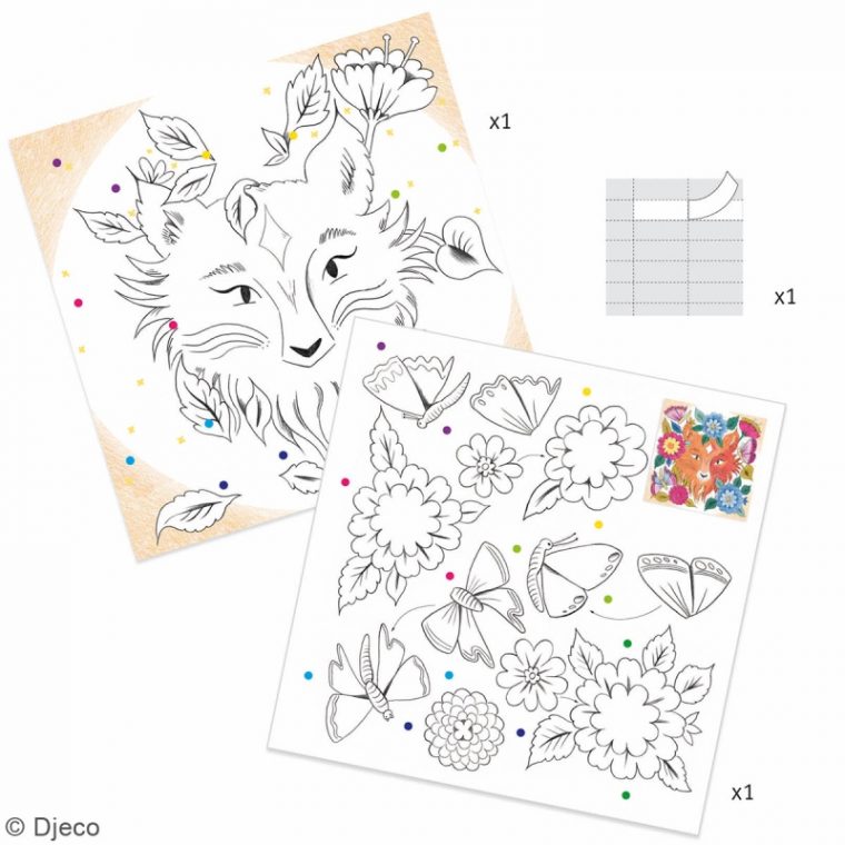 Kit Créatif – Coloriage Surprise – Forêt – 4 Pcs – Coffret à Kit Coloriage