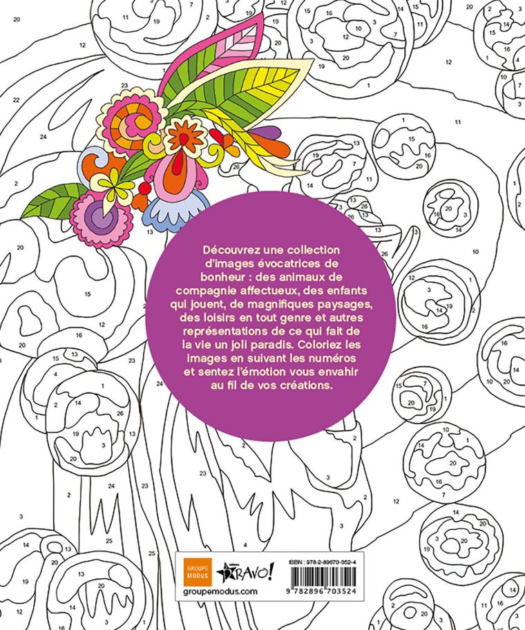 Livre Bonheur – Coloriage Par Numéros | Messageries Adp à Livre De Coloriage Par Numero