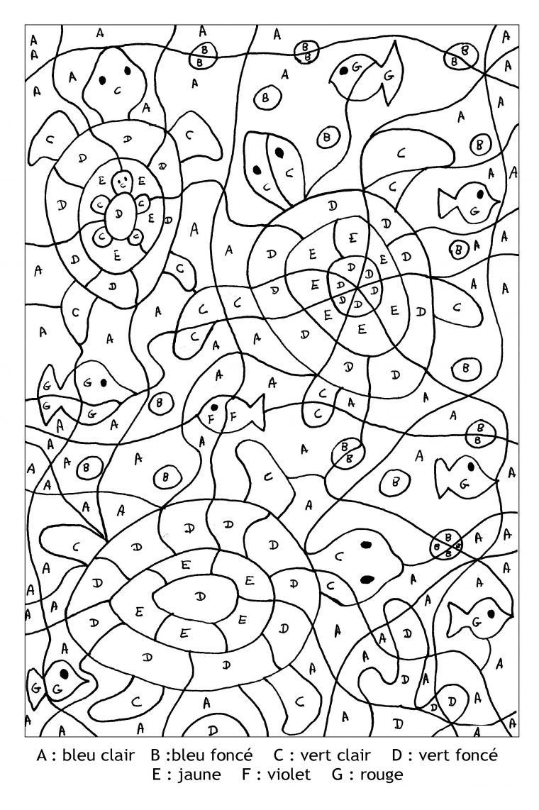 Magique Lettres Tortues - Coloriage Magique - Coloriages avec Coloriage Avec Chiffre Adulte