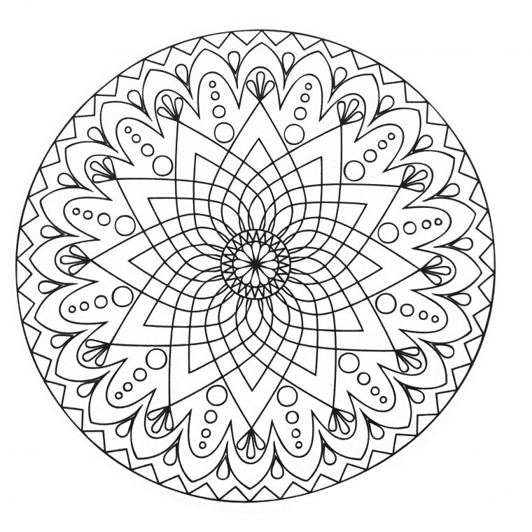 Mandala Abstrait Simple – Mandalas – Coloriages Difficiles concernant Mandala Coloriage Adulte