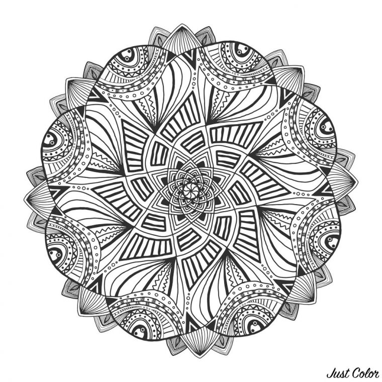 Mandala Floral - Mandalas - Coloriages Difficiles Pour Adultes encequiconcerne Mandala Coloriage Adulte