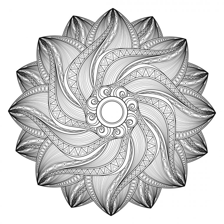 Mandala Hypnotique – Mandalas – Coloriages Difficiles Pour destiné Coloriage Adulte À Imprimer Pdf