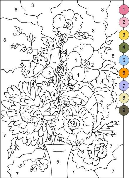 Pin By Lucile Guay On Pokoloruj Według Kodu | Free à Coloriage Numéroté Adulte