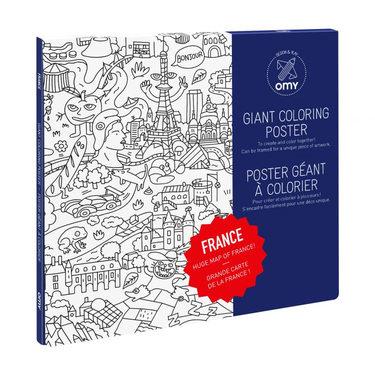 Poster Géant À Colorier France By Omy concernant Coloriage Géant Omy