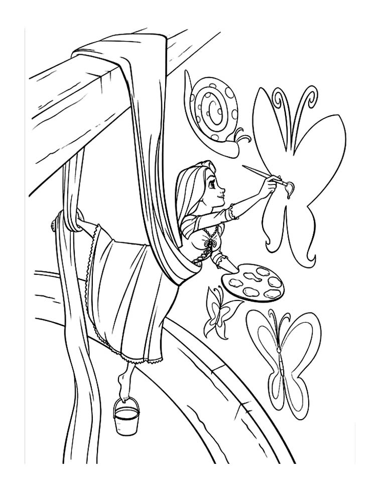 Raiponce Peinture – Coloriage Raiponce – Coloriages Pour serapportantà Coloriage Peinture