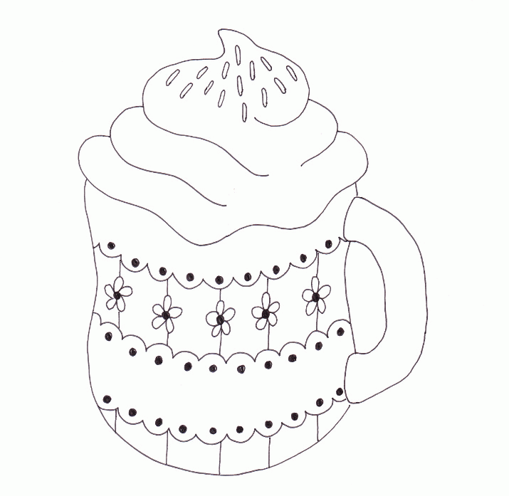 hot chocolate coloring pages