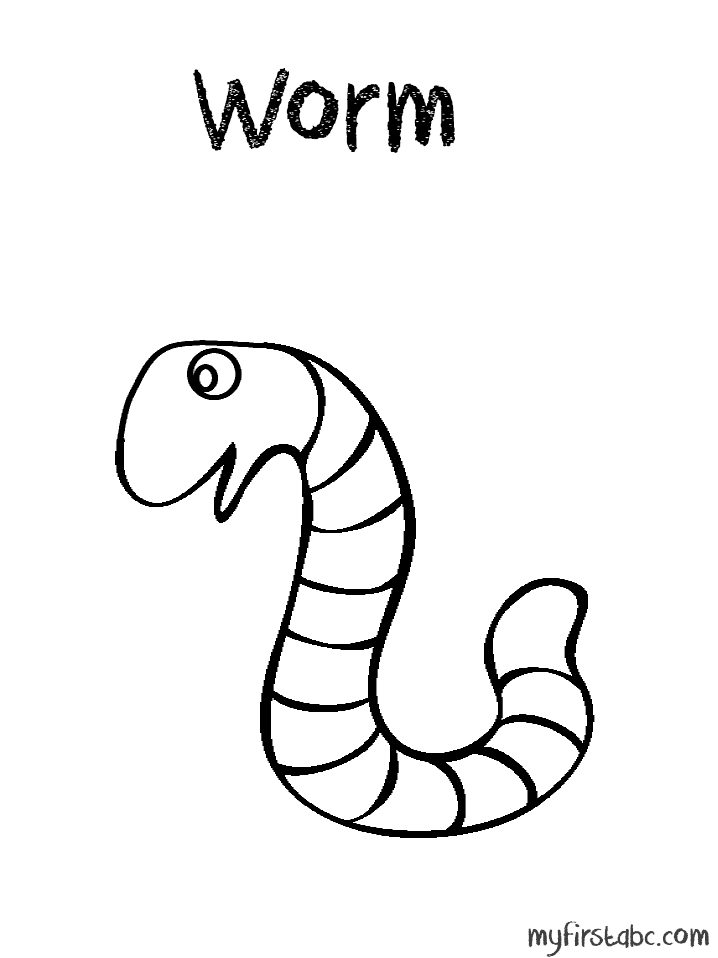 worm coloring page