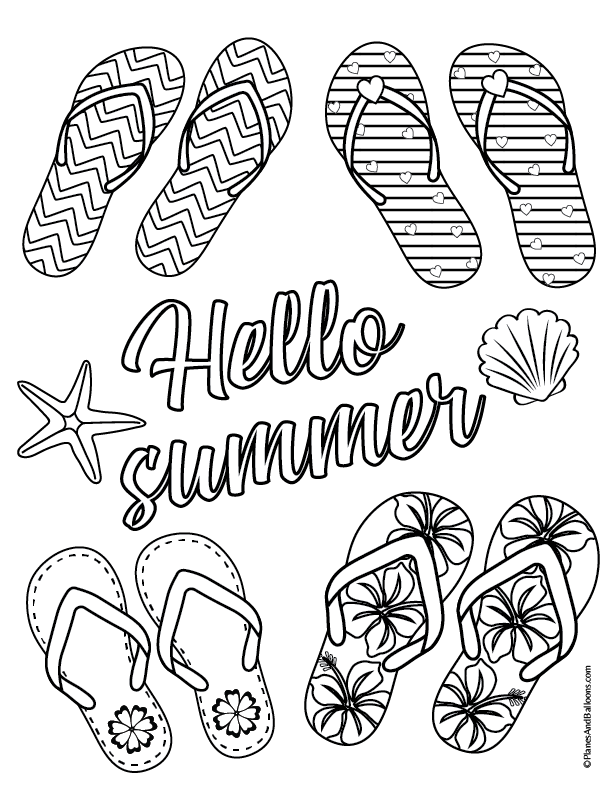 flip flops coloring page