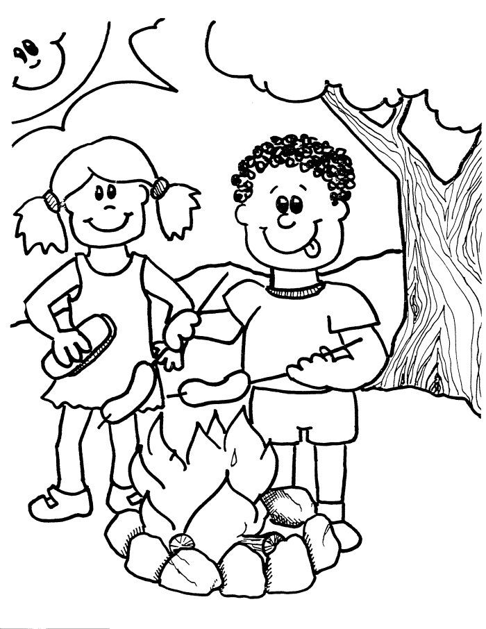 camping coloring pages for preschool