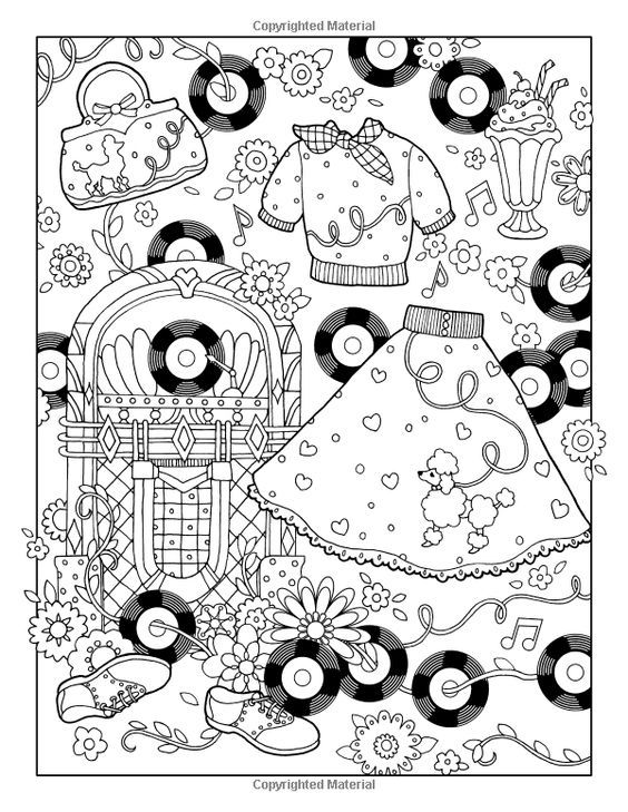 1950s coloring pages