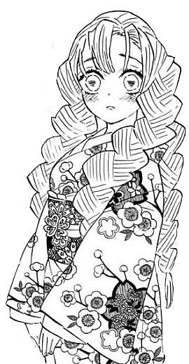 mitsuri coloring page