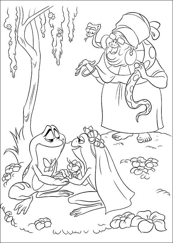 princess and frog coloring page