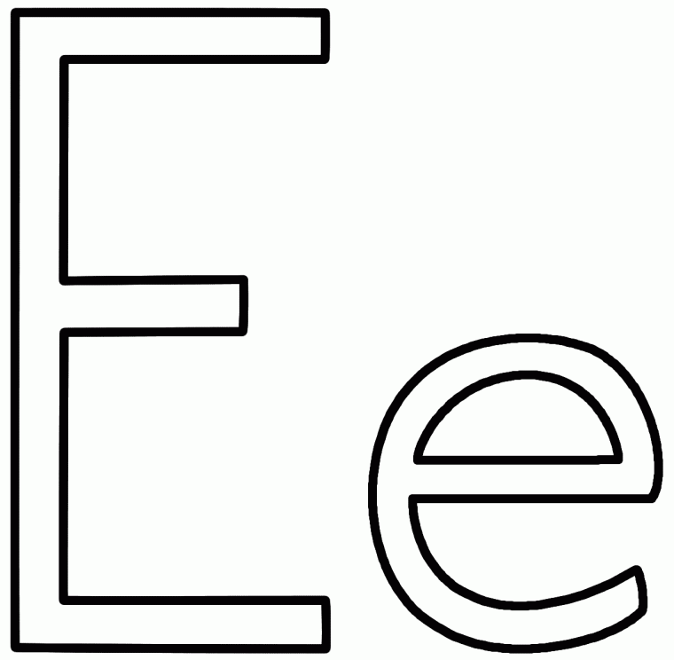coloring page letter e