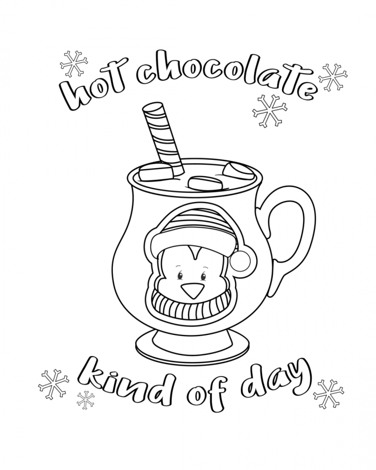 hot cocoa coloring pages