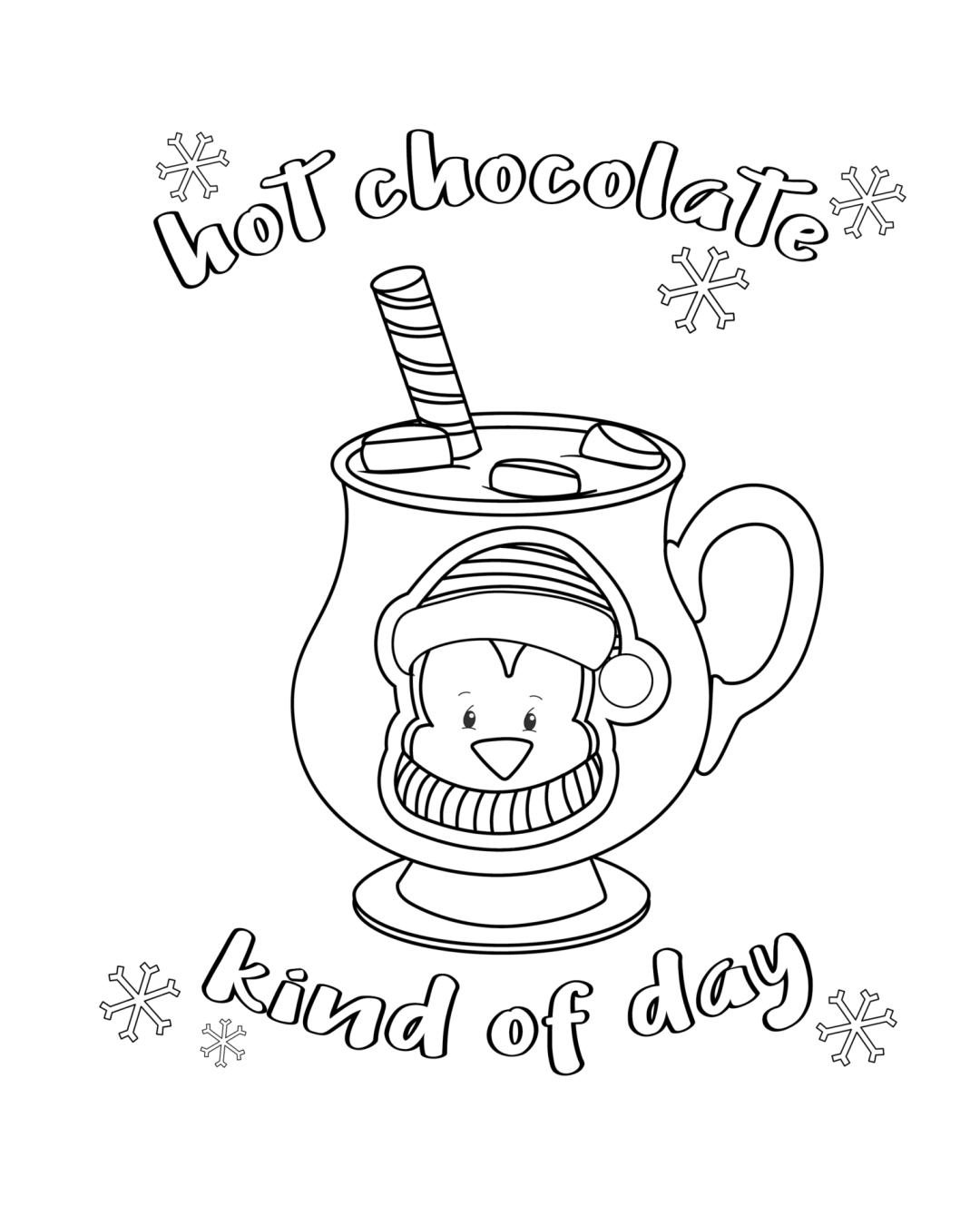 Having or giving off heat; Hot Cocoa Coloring Pages