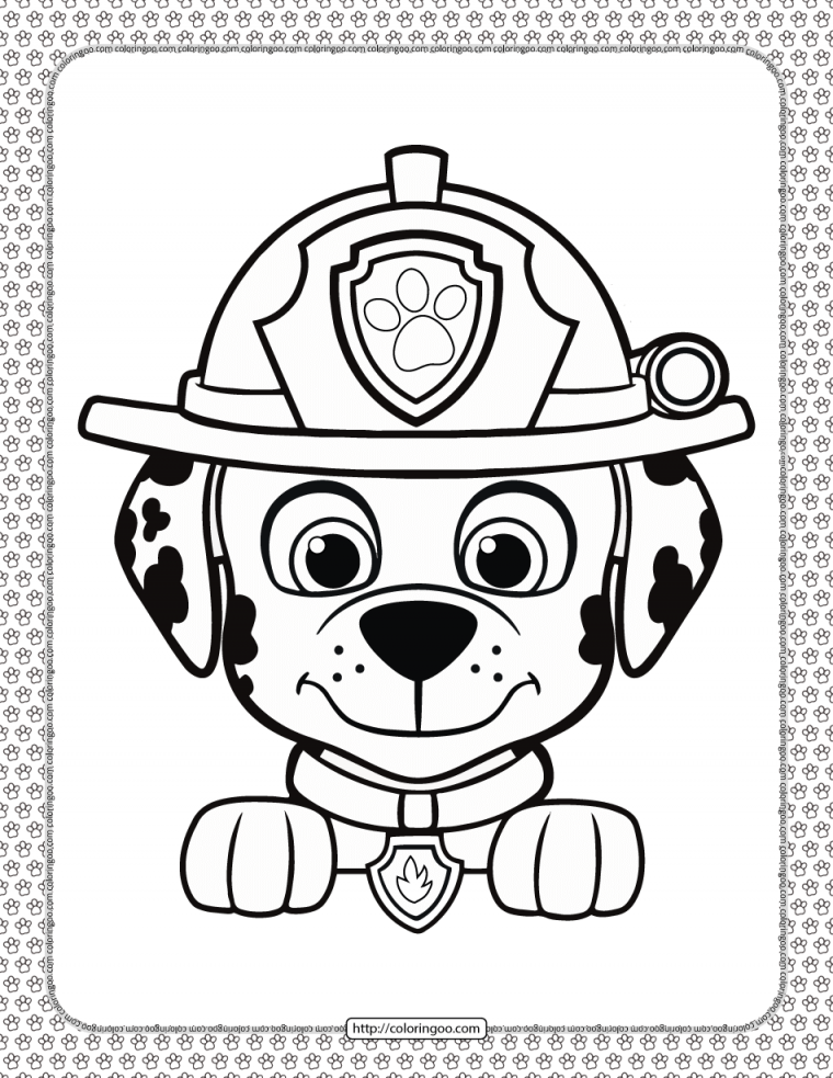 coloring pages marshall paw patrol