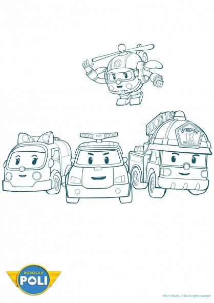 14 Dessins De Coloriage Robocar Poli Ambre À Imprimer à Coloriage Robocar Poli