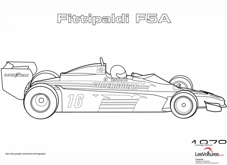 1978-Fittipaldi-F5A-Coloriage-Voiture | Les Voitures destiné Coloriage Garage Voiture