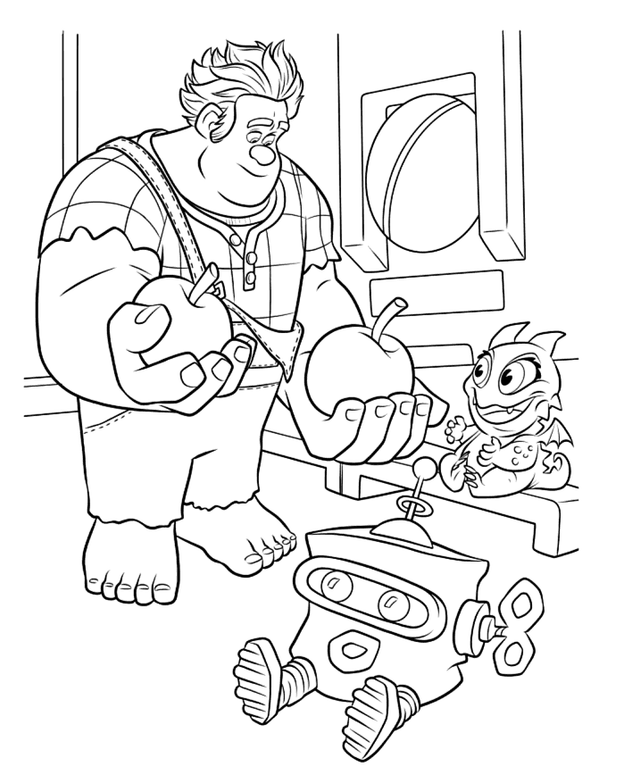 coloring pages wreck it ralph