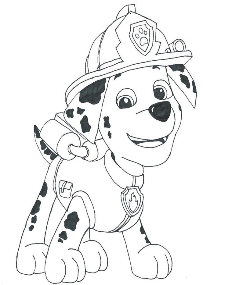 paw patrol coloring page marshall