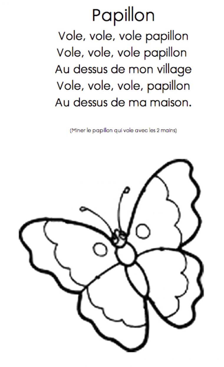 Activites Comptines intérieur Papillon Dessin Facile Qui Vole