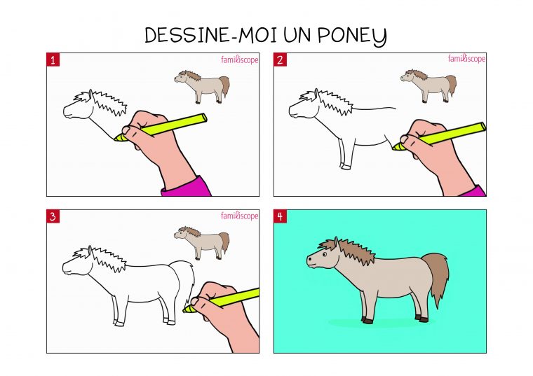 Apprendre À Dessiner Un Poney En 3 Étapes serapportantà Comment Dessiner Un Avion Facile