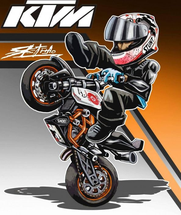 #Art #Draw #Stunt #Ktm #Duke #Cartoon #Inspiredbypromarker avec Moto Gp Dessin