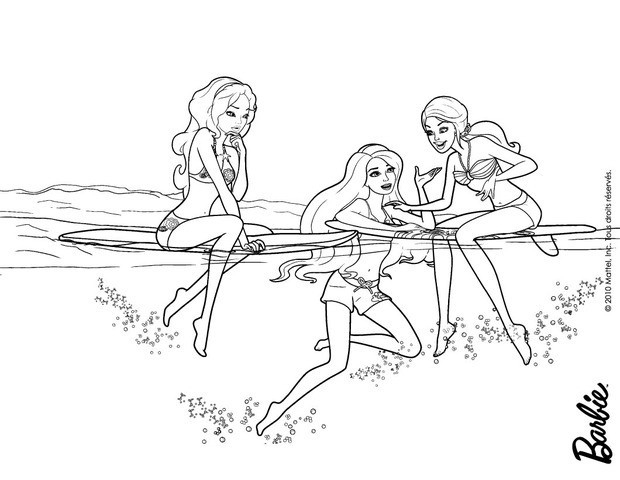 Barbie Beach Coloring Pages At Getdrawings | Free Download tout Coloriage Barbie Surf