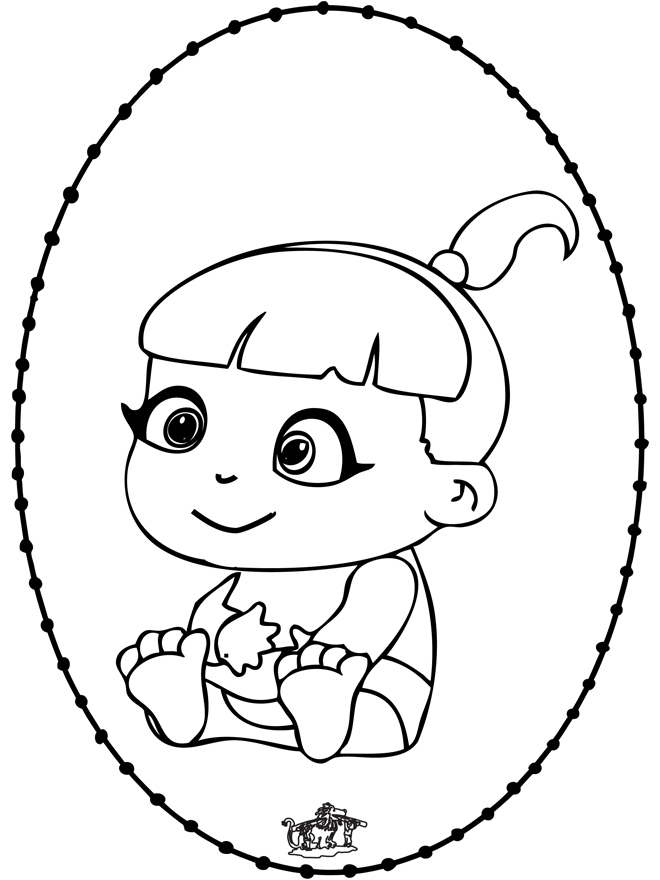 Bébé – Dessin À Piquer 2 – Coloriages Naissance intérieur Coloriage Bebe 1 An