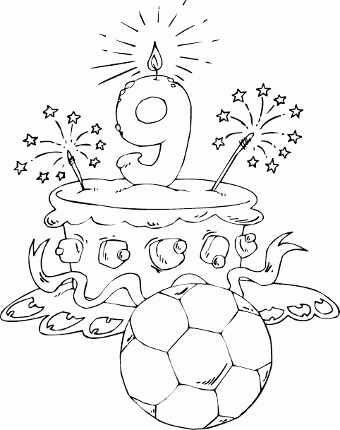 Birthday Cake Age 9 Coloring Page – Coloring pour Happy Color A Imprimer