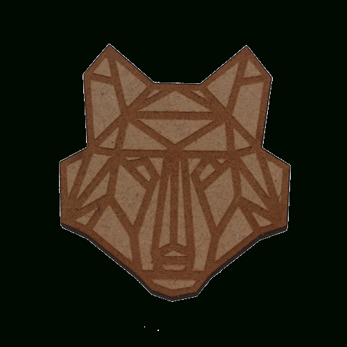 Broche Tête De Loup – Gravure Pleine – Animaux Style à Tete De Loup Origami