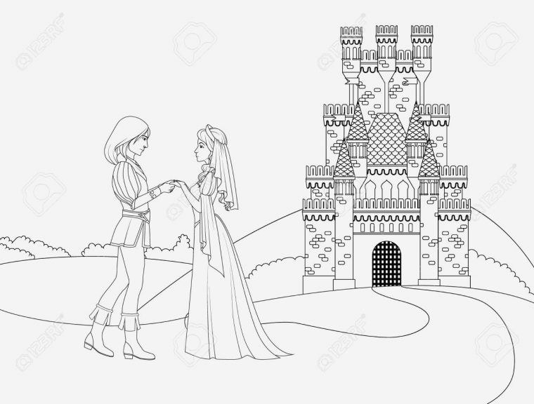 Coloriage À Imprimer Chateau De Princesse – Primanyc intérieur Coloriage Château Princesse