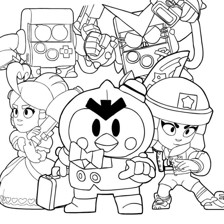 Coloriage A Imprimer De Brawl Stars – Brawlers Combattants pour Coloriage Brawl Stars Ricochet