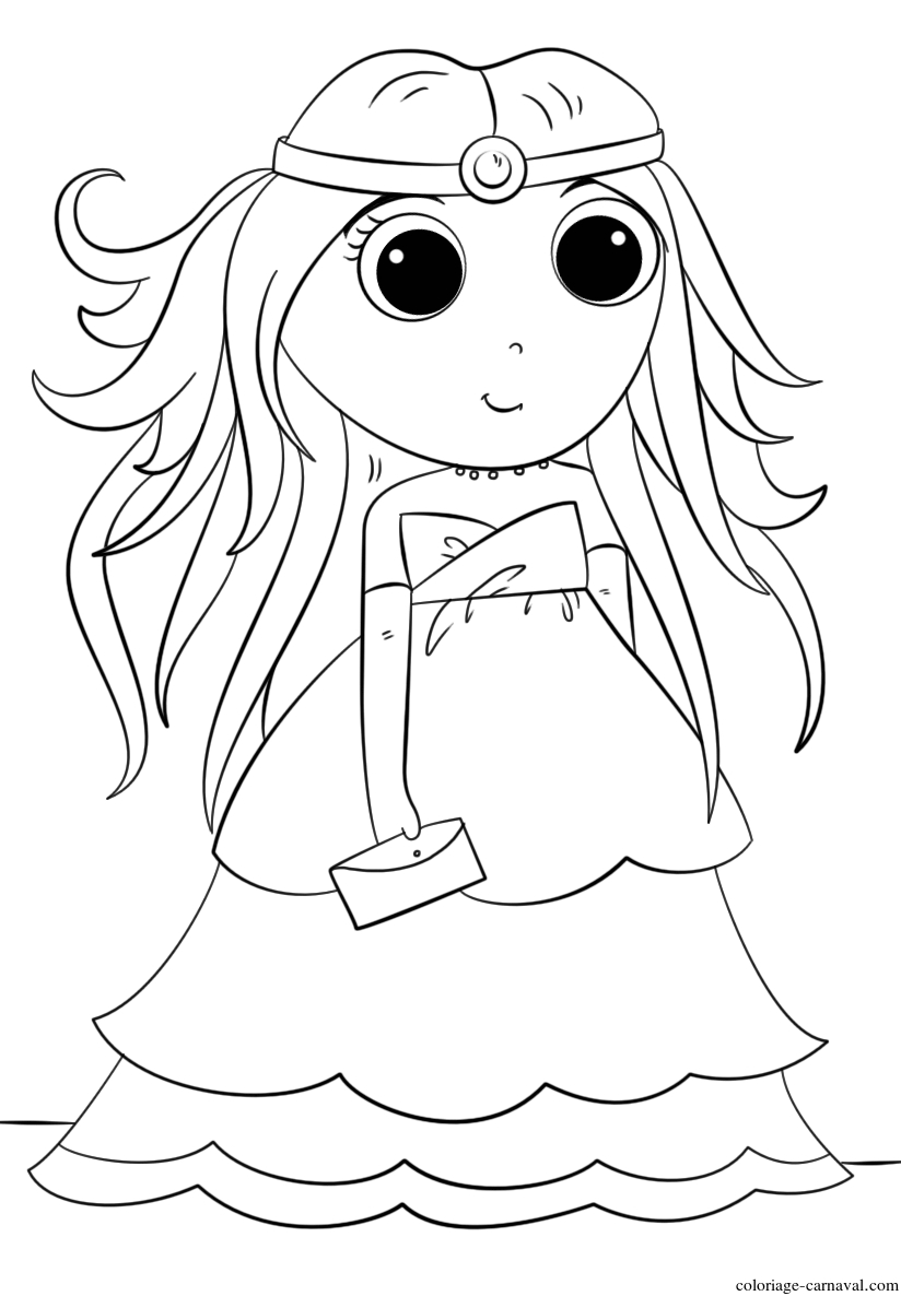 Coloriage Anime Princess Kawaii Dessin Gratuit - Coloriage avec Coloriage Manga Princesse