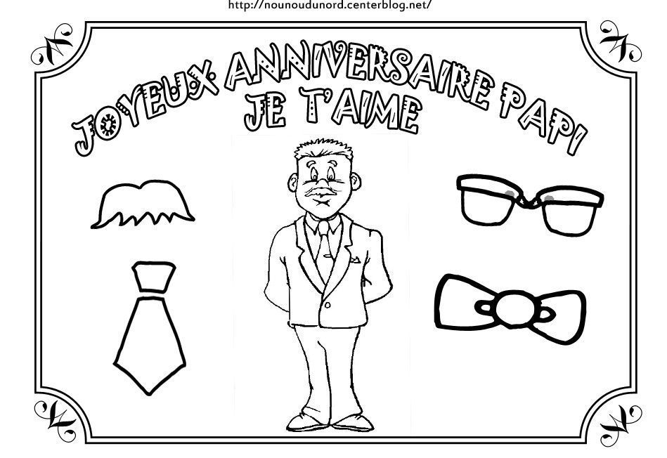 Coloriage Anniversaire Divers destiné Coloriage Bon Anniversaire Papa